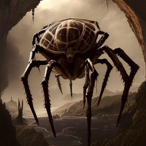 Skull, Spider, and Noose: Dramatic Digital Art