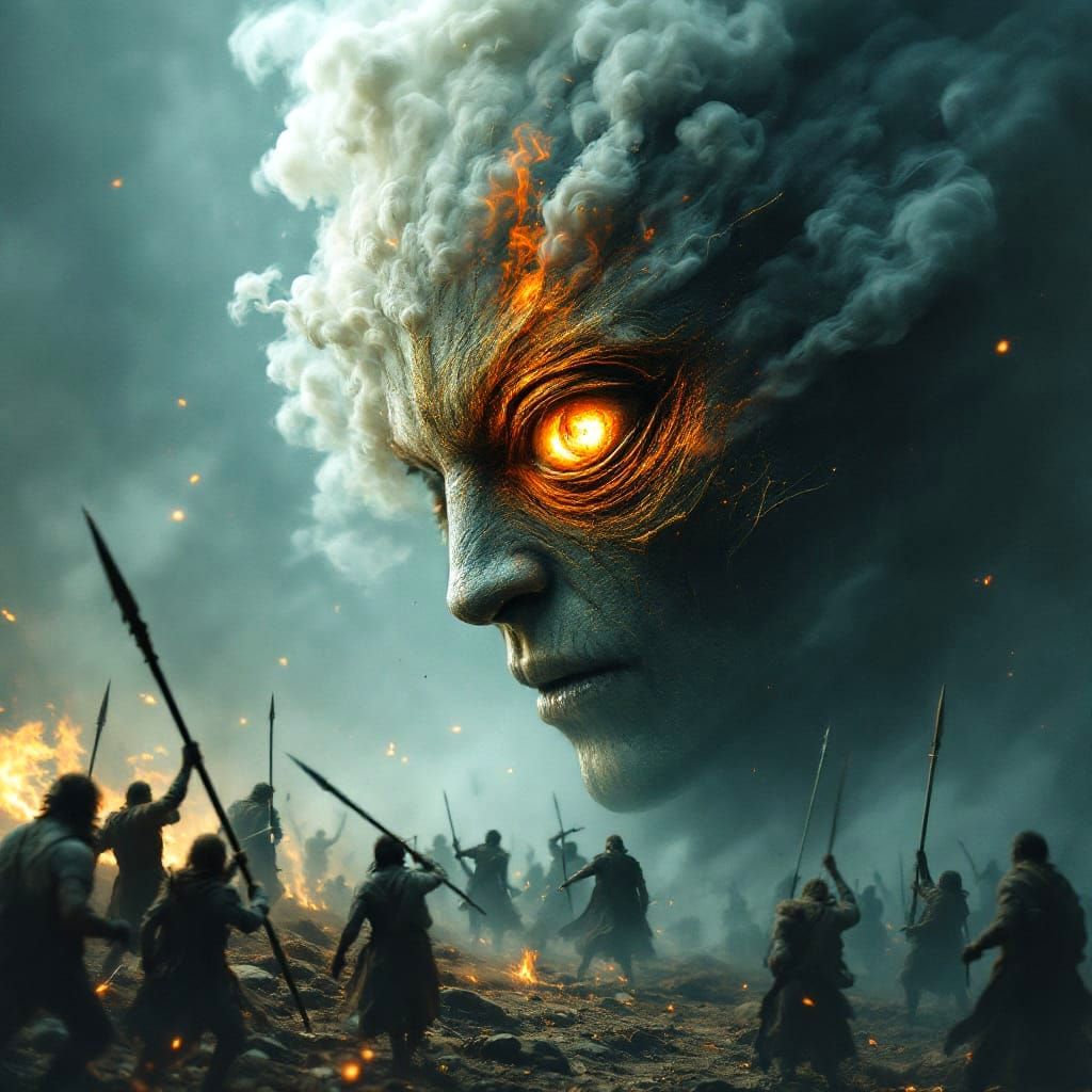 Surreal Gothic Portrait of Mephitic Monstrosity in Celtic Ep...