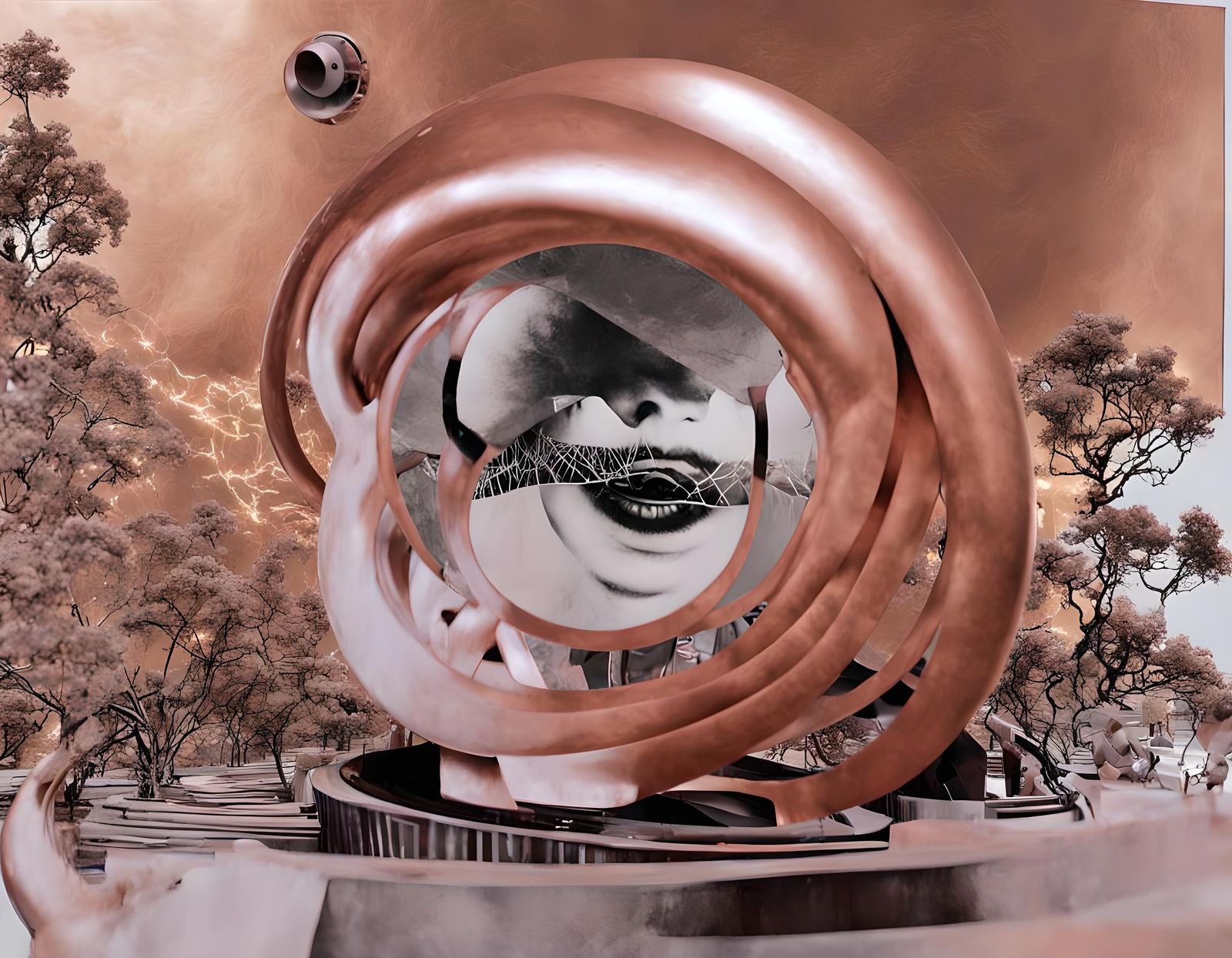 Steel Kiss: A Surreal Metallic Embrace