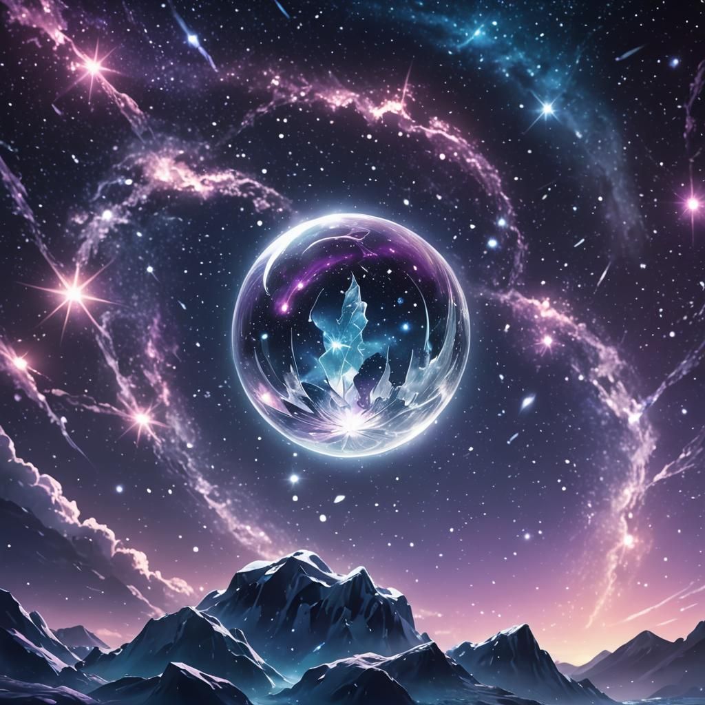 Ice Orb Galaxy in Cinematic Sci-Fi Illustration