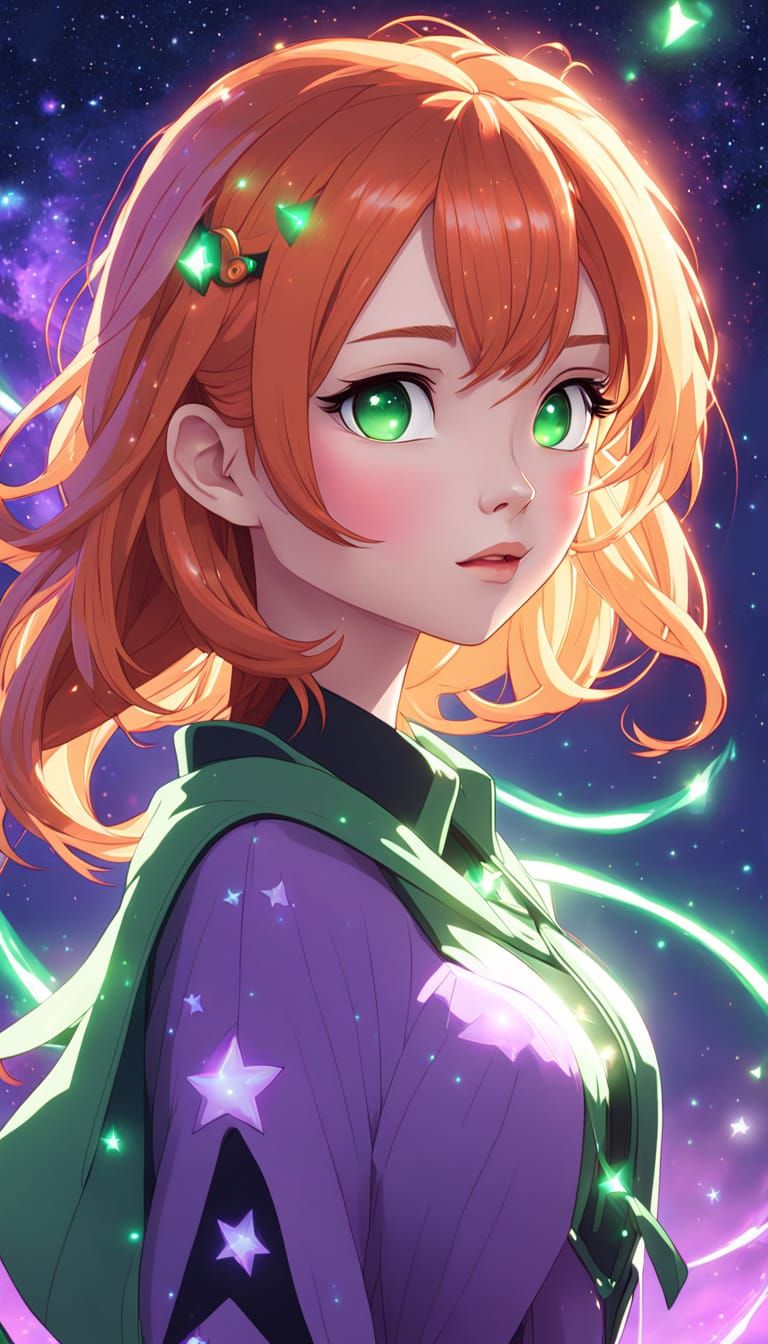 Anime-Inspired Portrait of Gwen Tennyson in Ethereal Glow