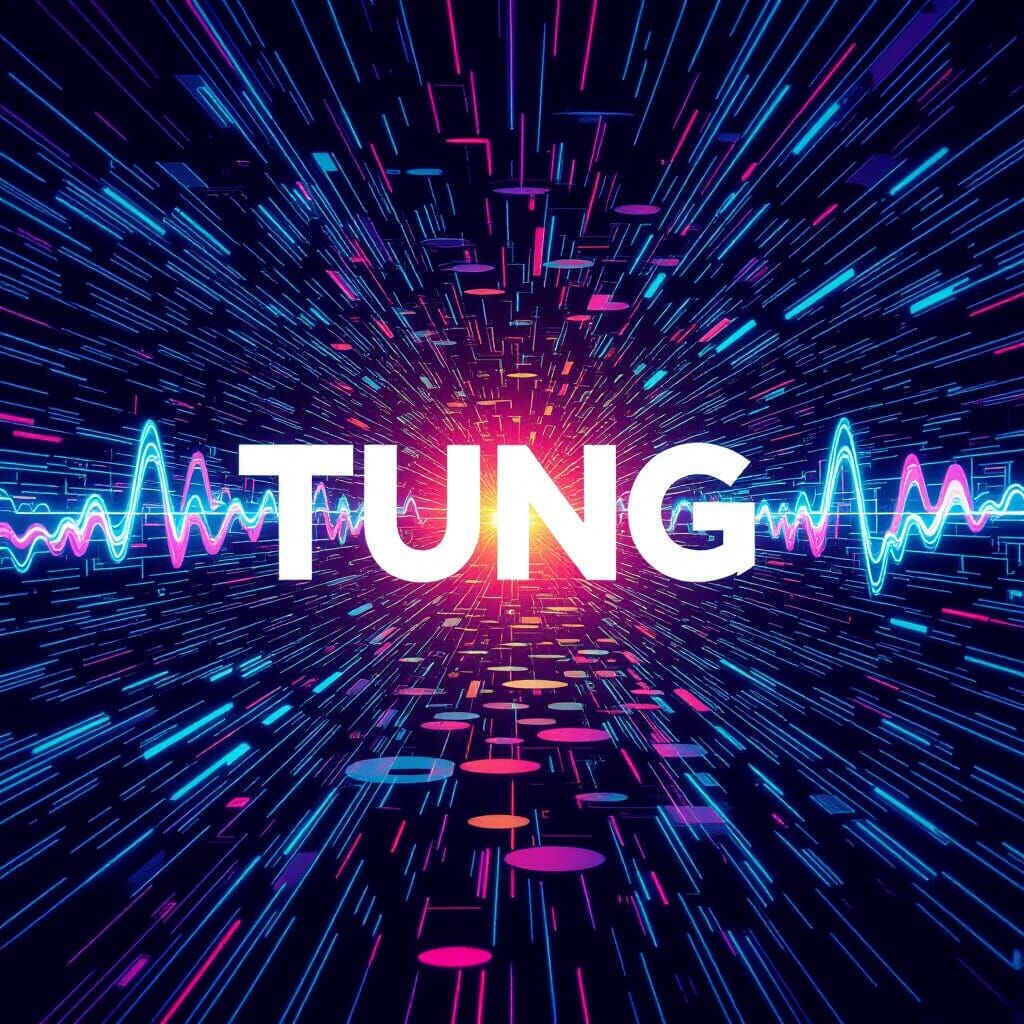 Abstract Rhythmic Soundscape in Digital Art Style