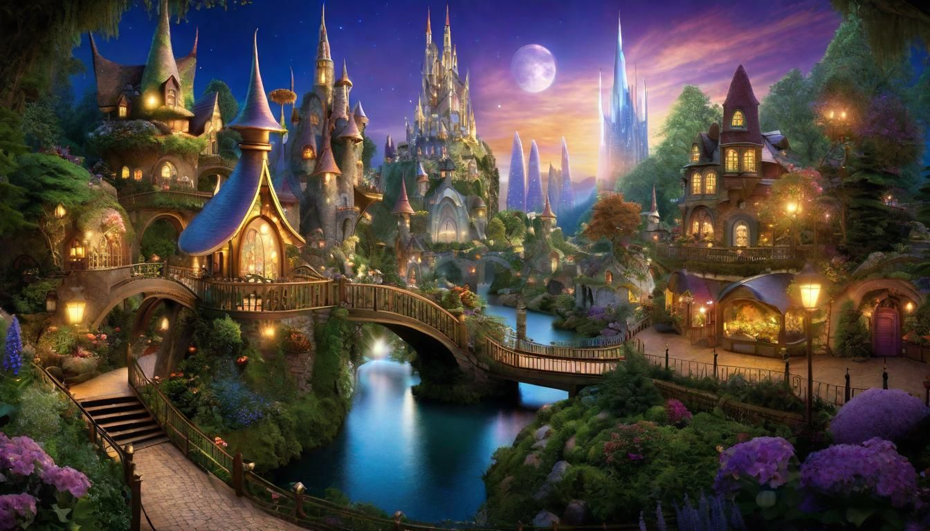 Magical Fairyland City Inspired by Modern Fantasy Art