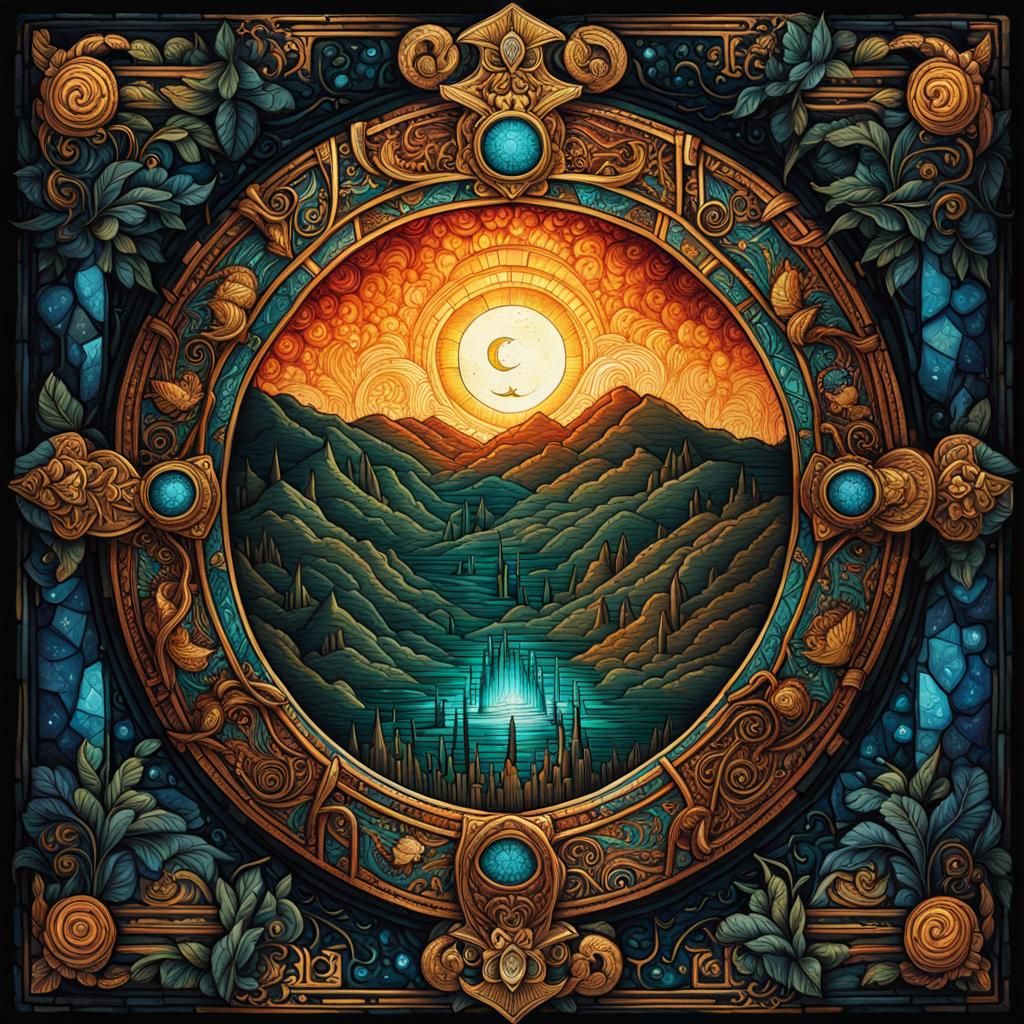 Two Part Mycenaean Tale in Stained Glass Style