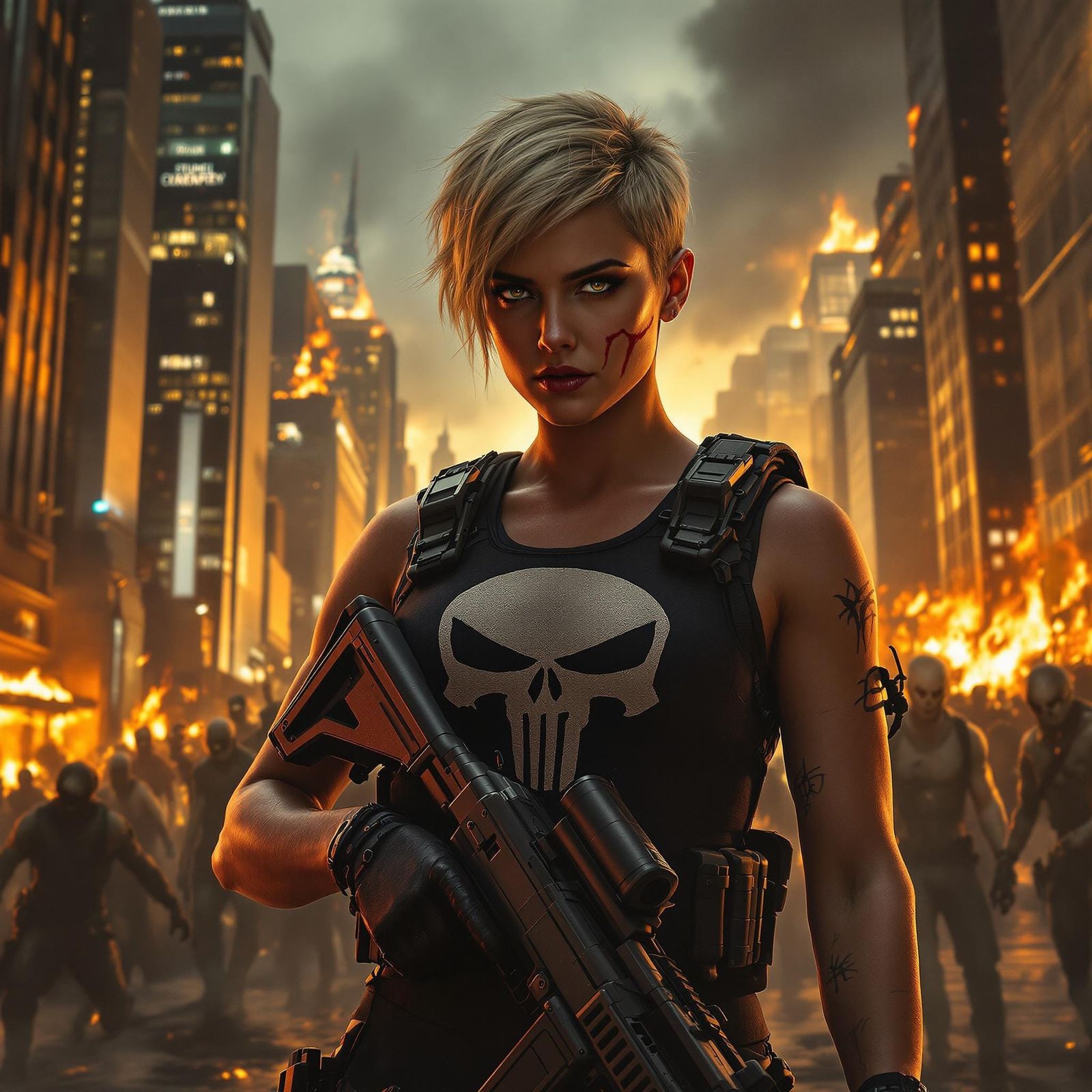 Zombie apocalypse: Lady Punisher