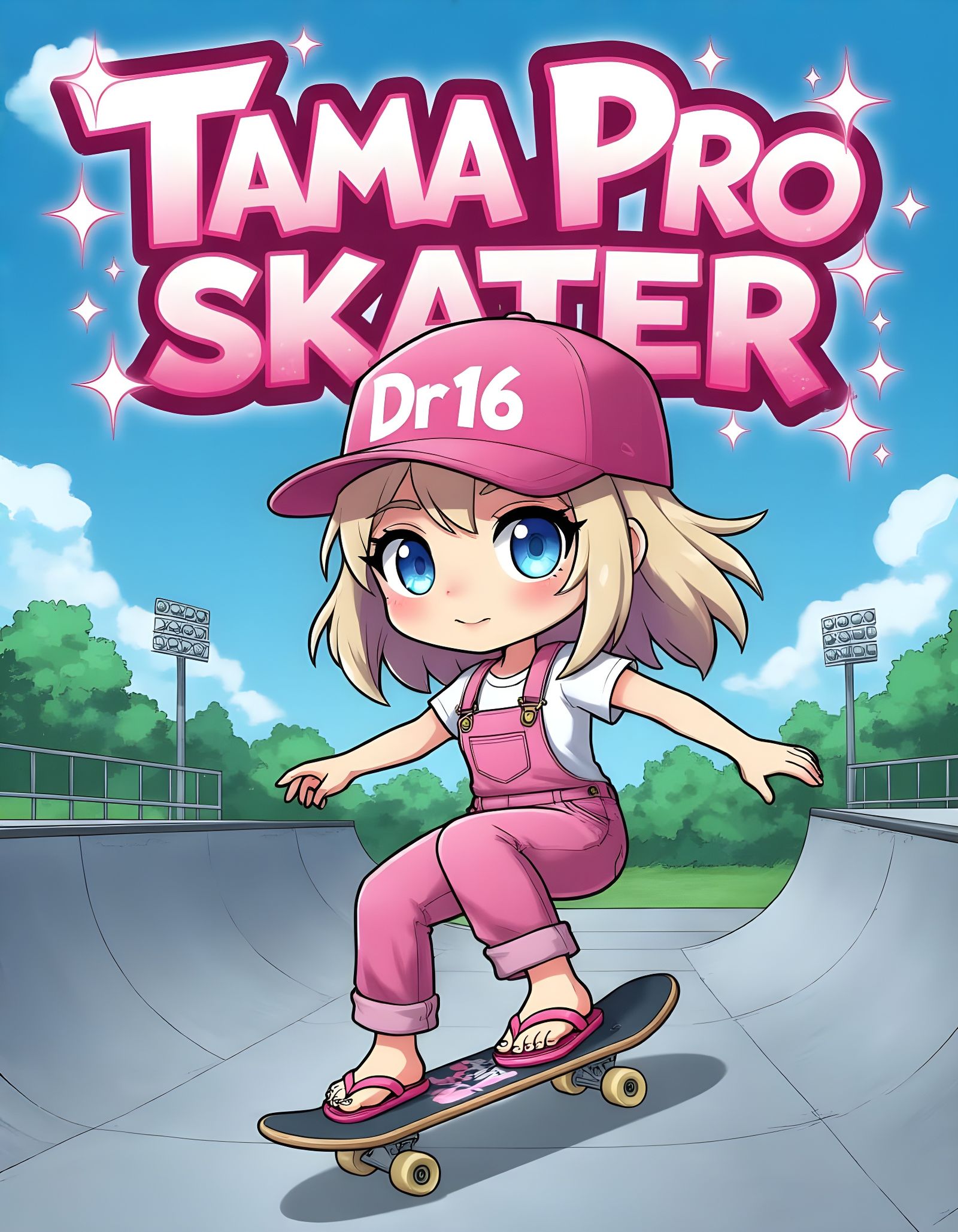 Anime Girl on Skateboard Game Cover