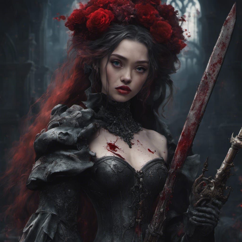Gothic Dark Soul Disney Princesses with Bloody Weapons