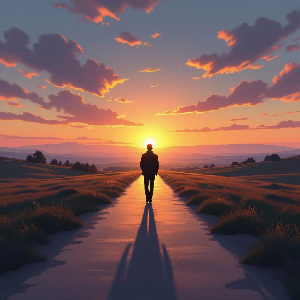 Ethereal Path to Success at Sunrise Digital Painting