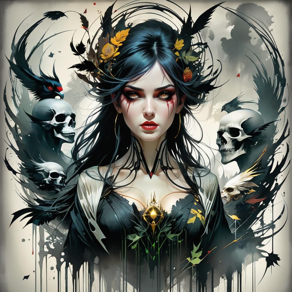 Dramatic Grimdark Fantasy Character Art