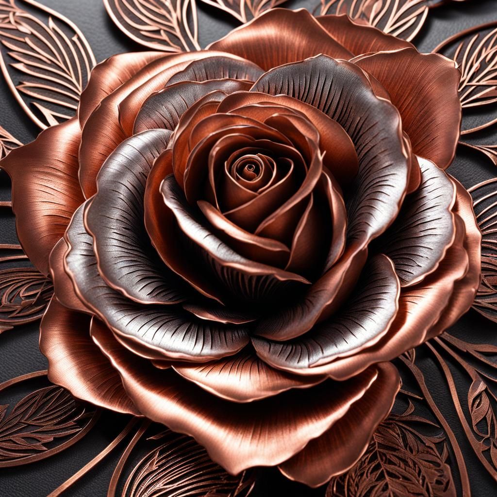 Daily Rose #246 - Etched Silvered Copper.