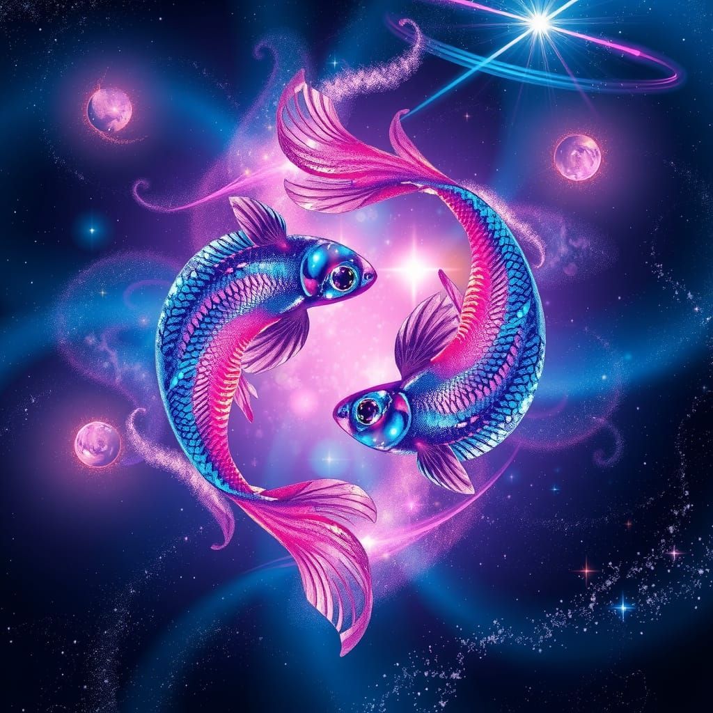 Majestic, Iridescent Fish in Celestial Dance