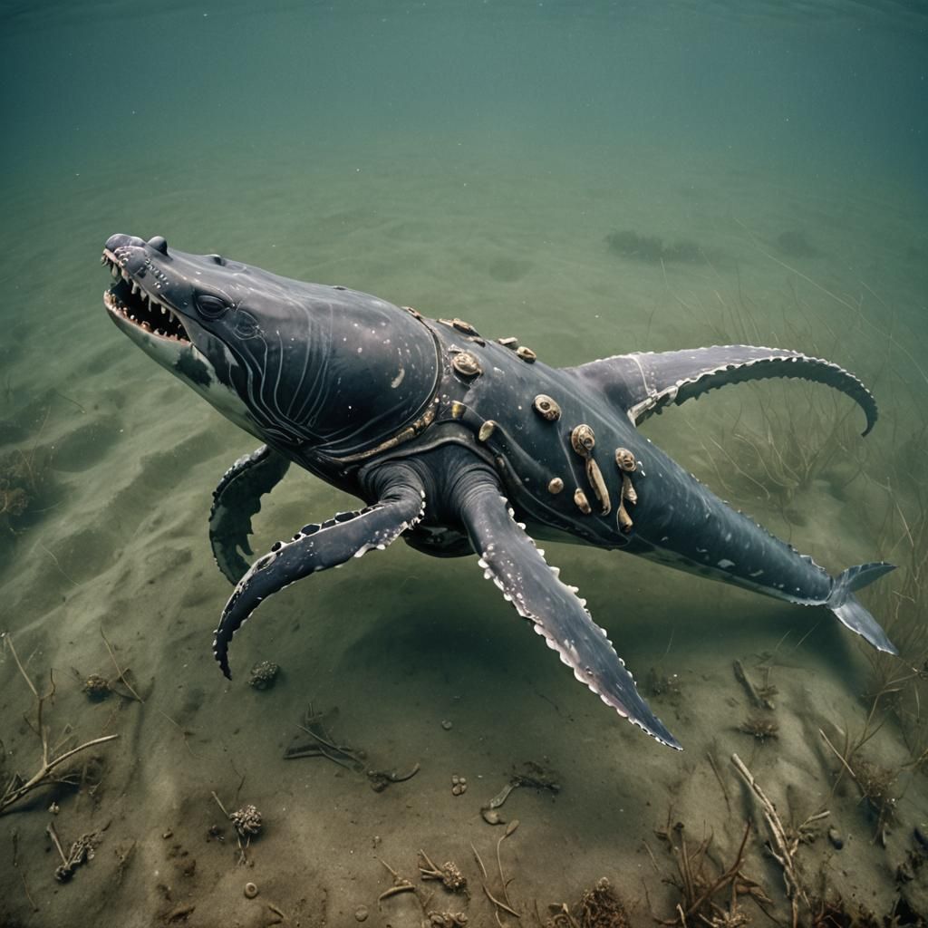 Whale-Crab-Octopus Hybrid Creature: Cinematic AI Art