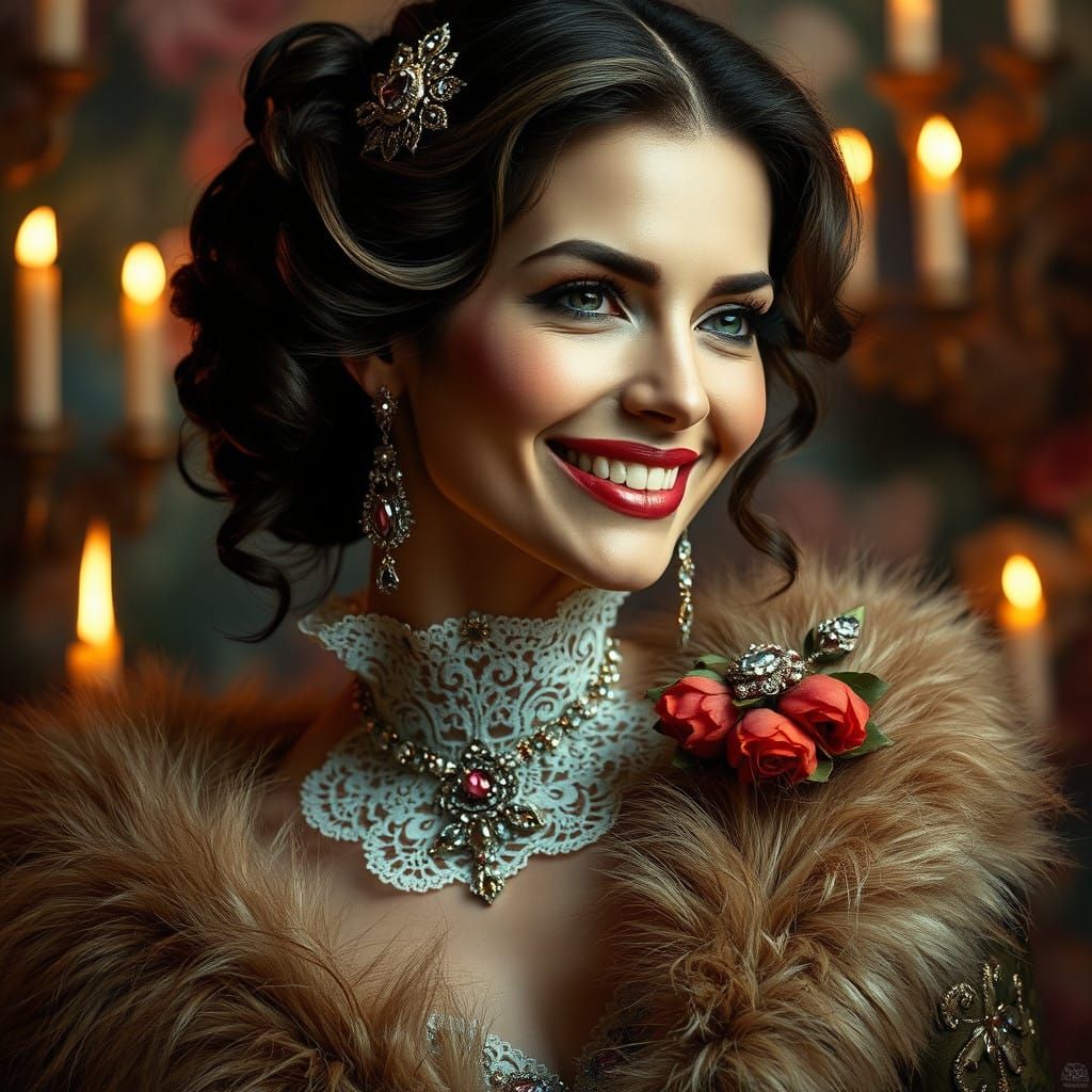 Ethereal Aristocrat in Baroque Opulence