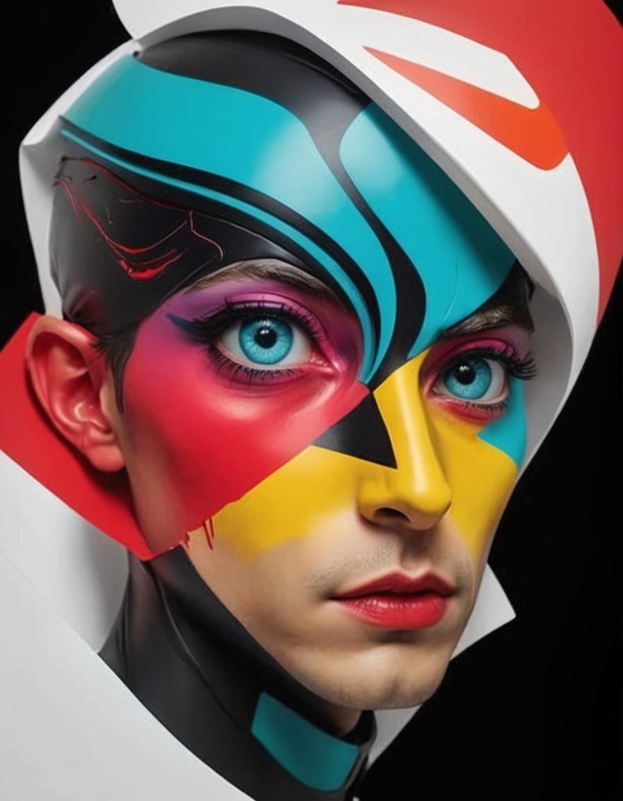 Neofuturistic Ancient Greece Fashion in Cubist Style