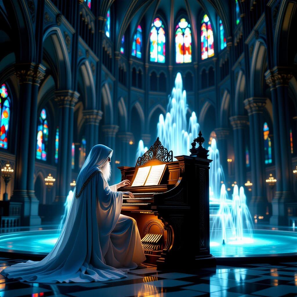 Ethereal Gothic Cathedral Concert in Realist Surrealism