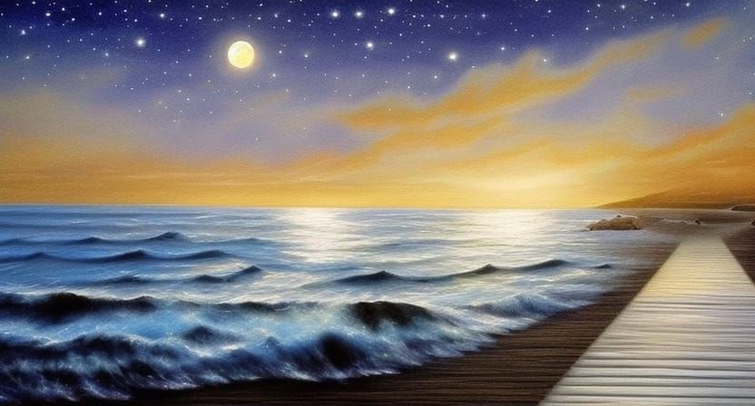 Mystical Seascape: Timepiece Staircases in Hyperrealism
