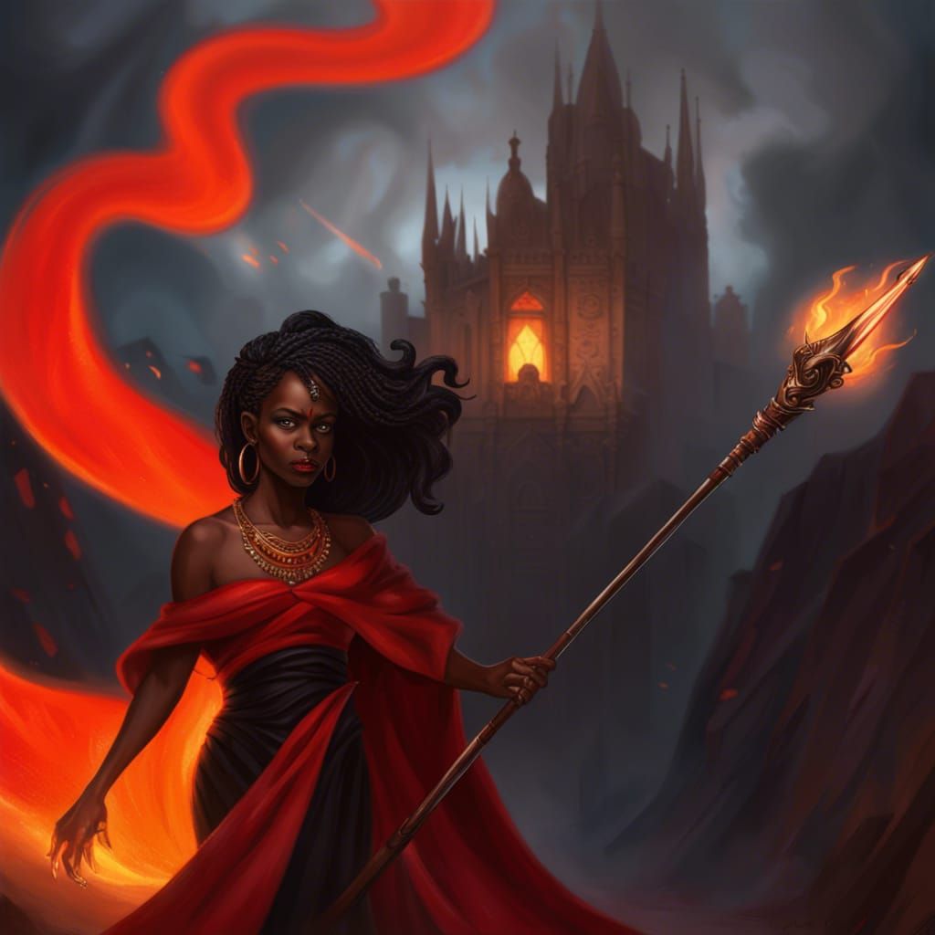 Dark Fantasy Woman with Dragon in 8K Resolution