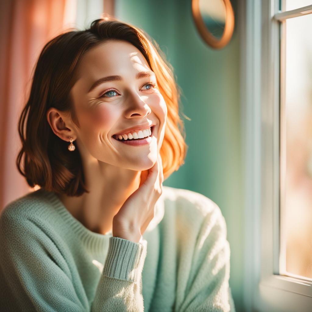 Empathetic Portrait of Person Affirming Themselves