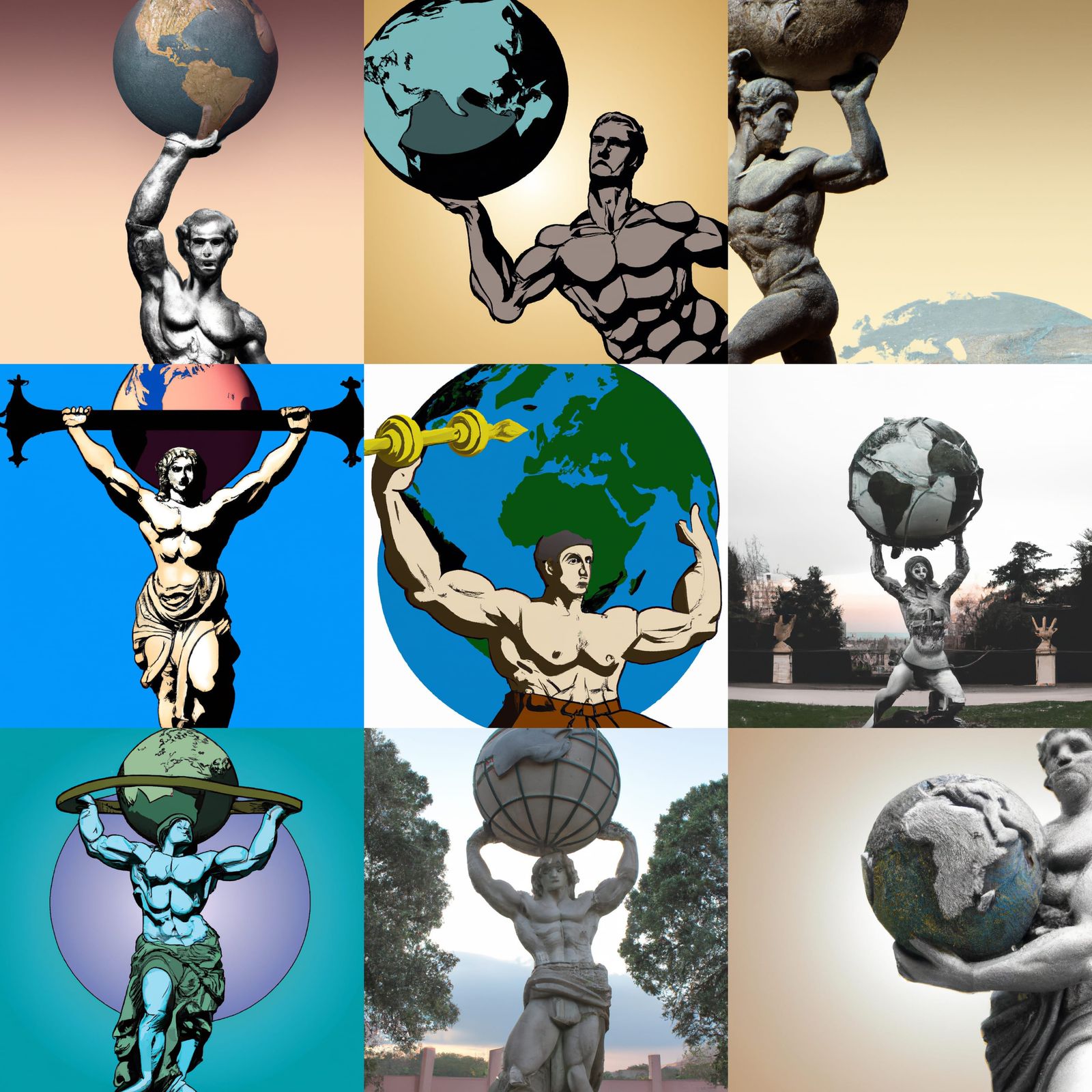 Atlas Statue Holding Earth