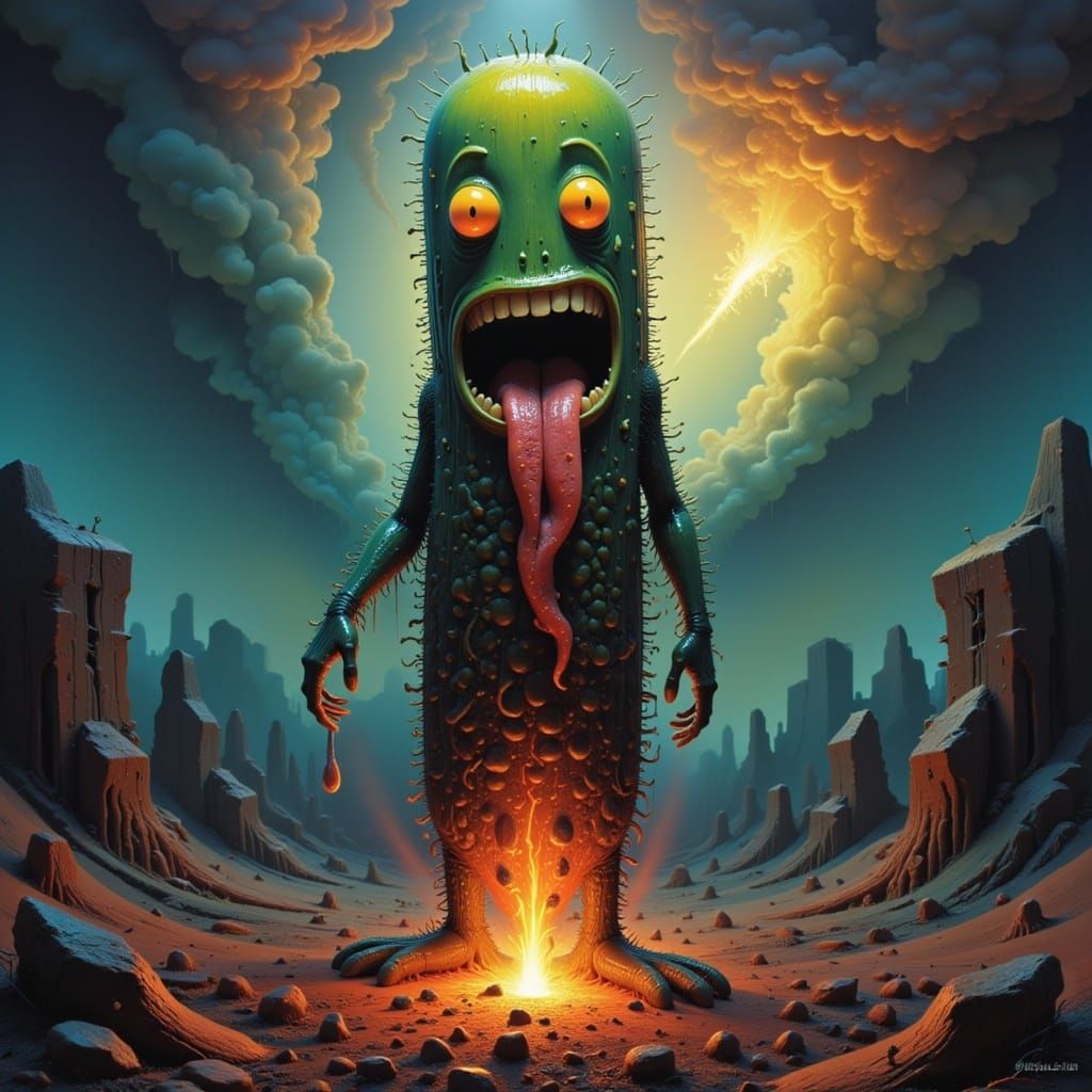 Ethereal Expressionist Landscape in Picklecore Aesthetic