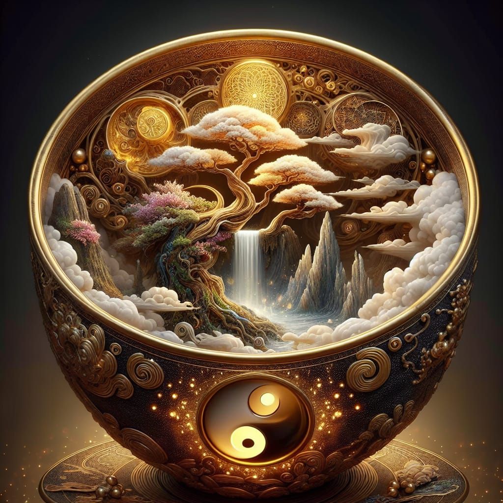 Antique Japanese Teacup Reveals Miniature Landscape