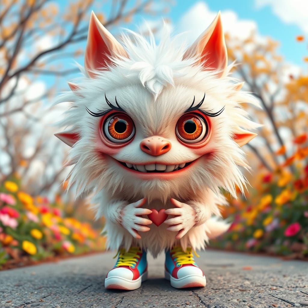 whimsical stylized fractal recursive fantastical funny fluffy creature