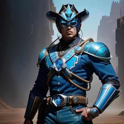 Wild West Sheriff Blue Power Ranger Photoillustration