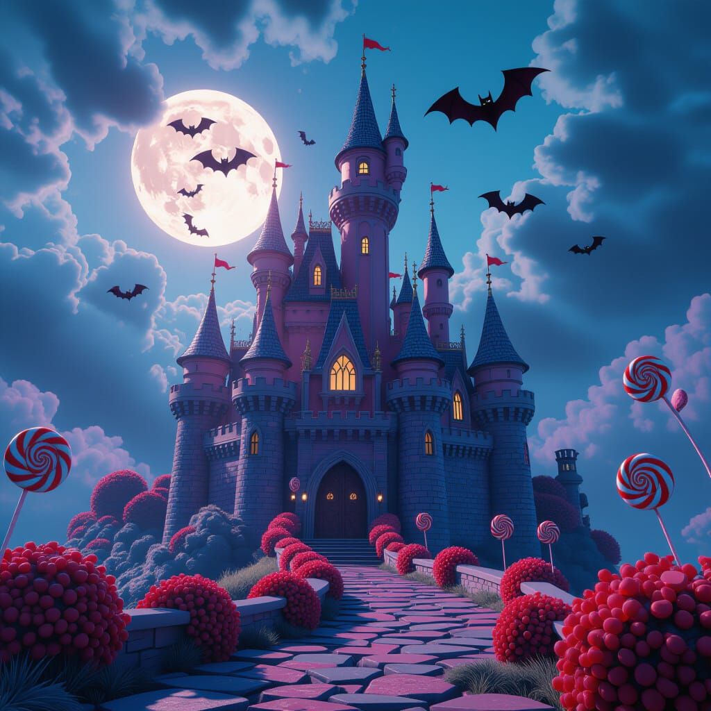 Spooky Candy Castle with Creepy Details