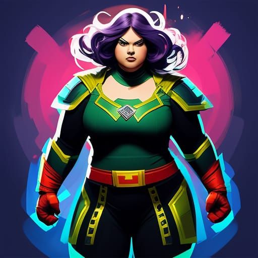 Chubby Superhero "M" Concept Art