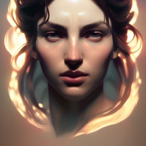 Luminous God of Light Portrait in Hyperdetailed Style