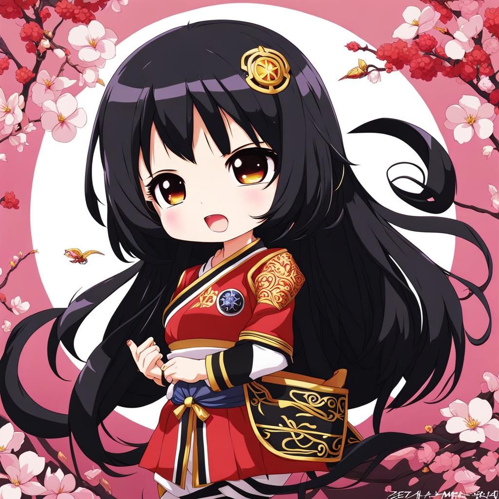 Kawaii Chibi Girl in Anime Style