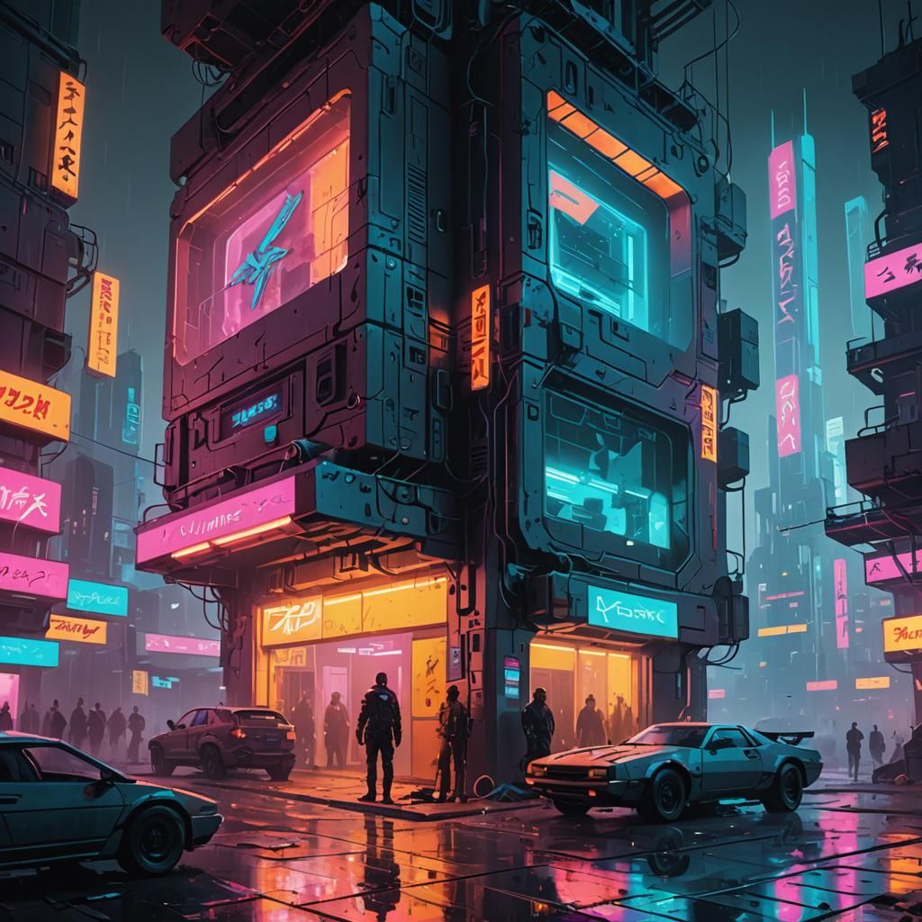 cyberpunk building