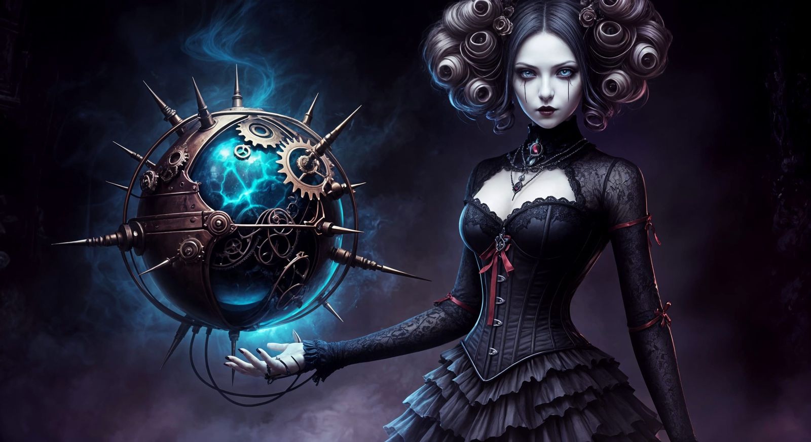 Gothic Doll Orianna with Mechanical Orb