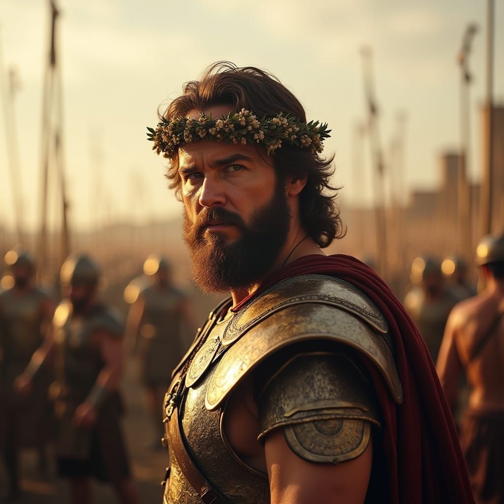 Alexander the Great Triumphant in Ancient Battlefield