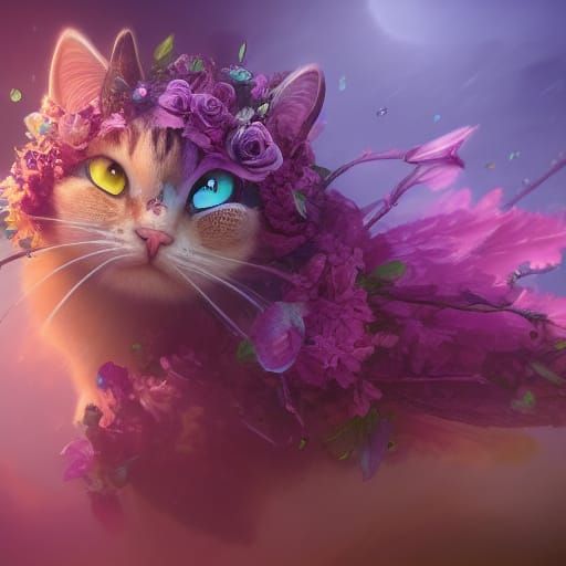 Fantastical Flower Cat Concept Art