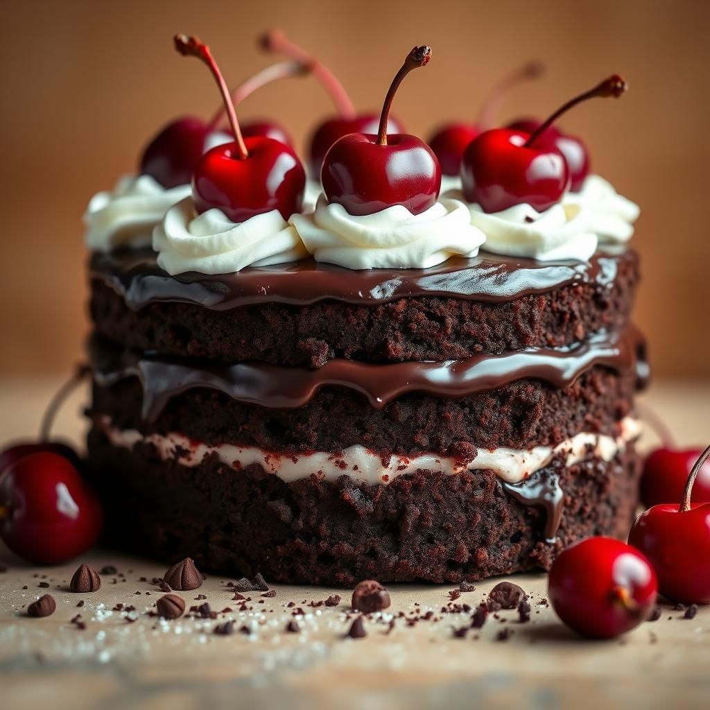 Delicious Black Forest Cake in Studio Lighting