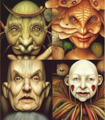 Surreal Faces in the Style of Fantasy Painters