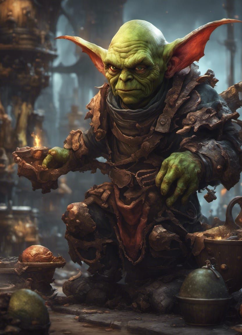 Malicious Goblin in Dark Fantasy Style