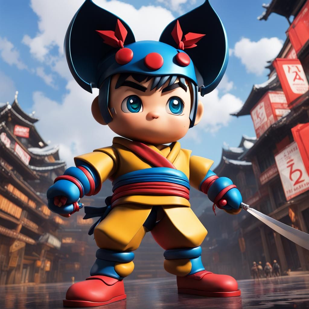 Ninja Hattori-kun and Perman: Hyperrealistic Splash Art