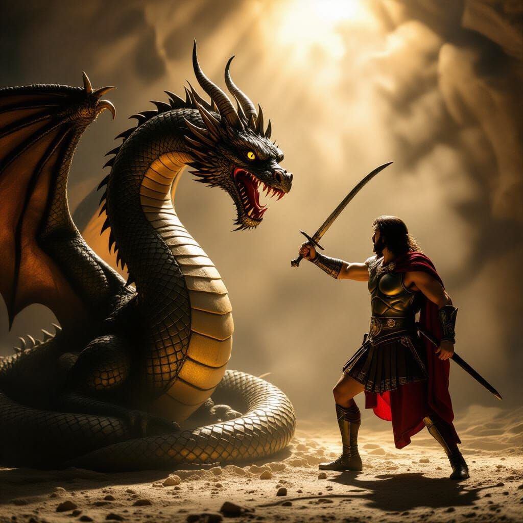 Hydra Versus Perseus in Dramatic Baroque Style