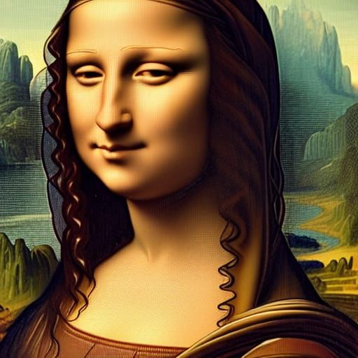 Mona Lisa Portrait in Volumetric Lighting