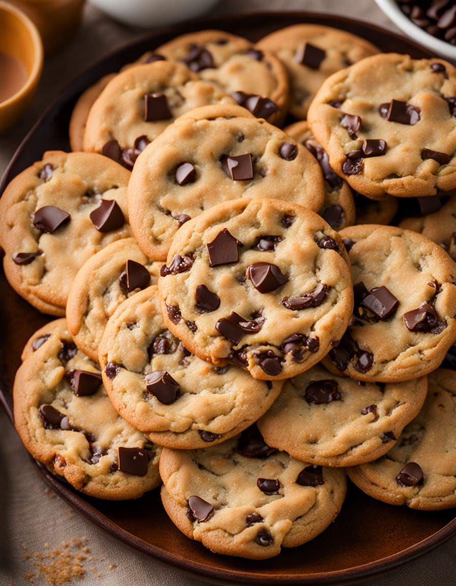 Warm Chocolate Chip Cookies in Soft Light