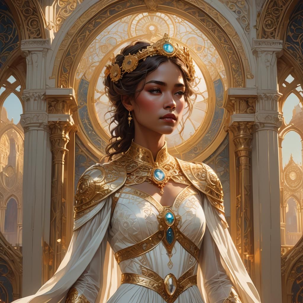 Empress in Art Nouveau Lost City, Golden Hour