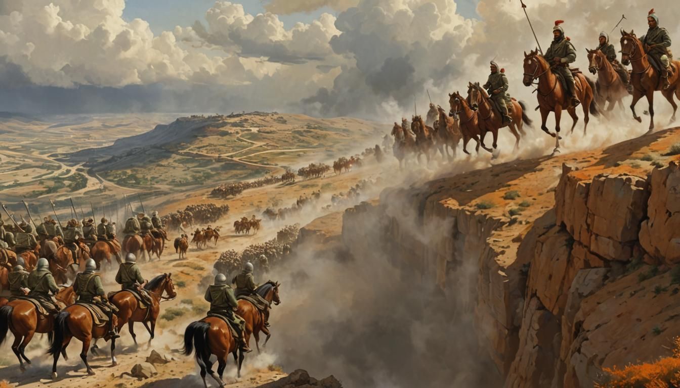 Ancient Armies of Israel on Orange Horses