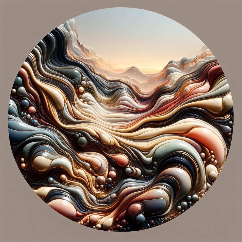 Surreal Melting Textures Under a Shiny Glaze