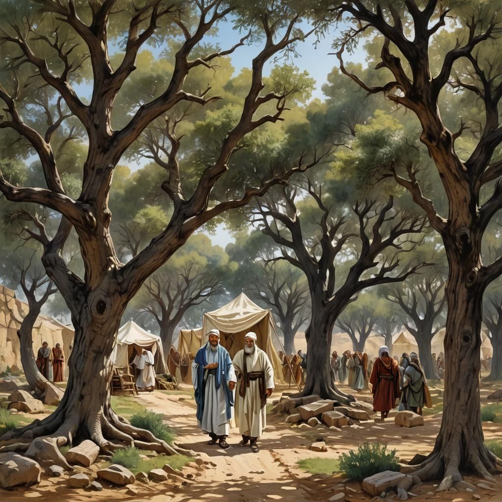 Abram Settles in Hebron: An Oil Painting