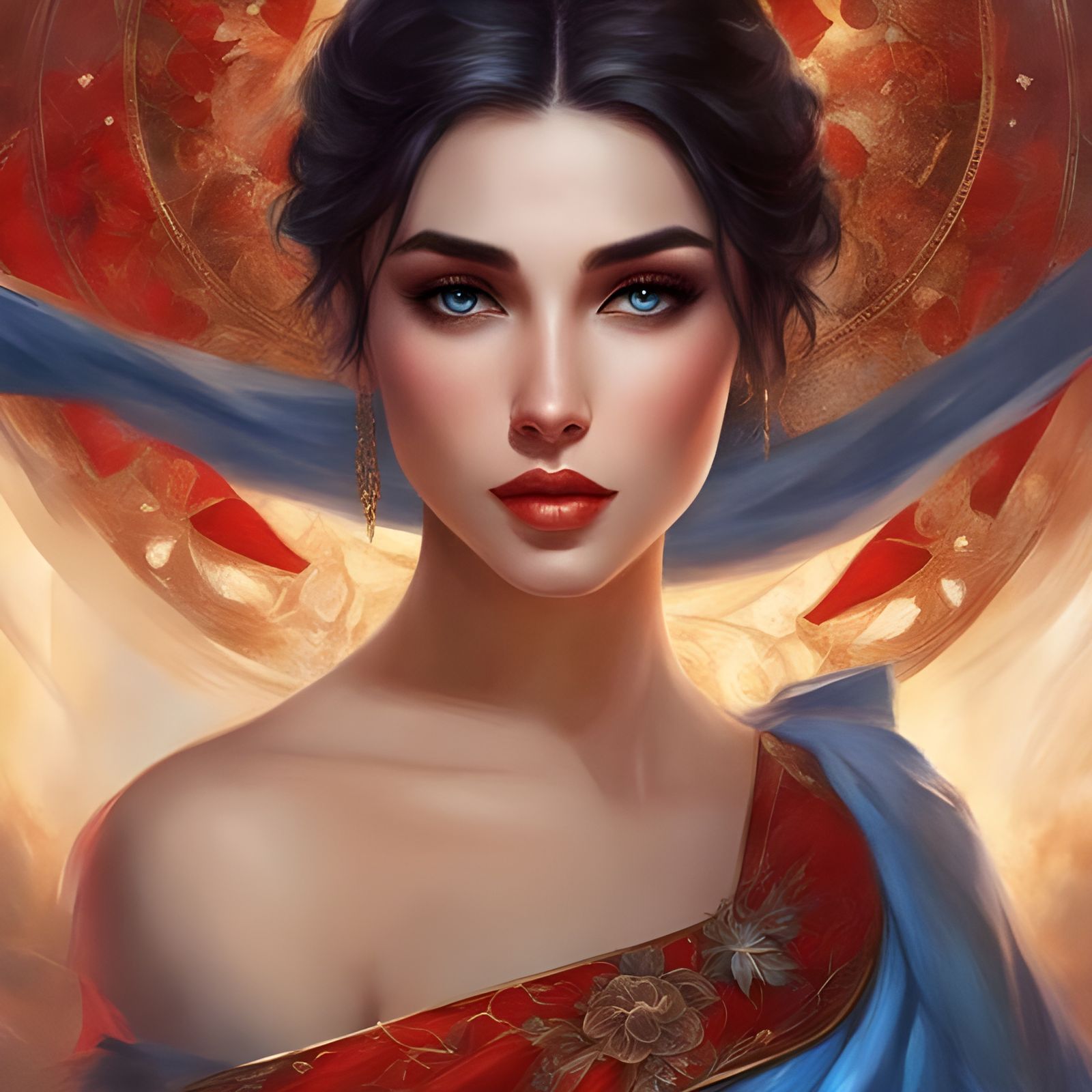 Portrait of Alluring Armenian Woman in Royo Style