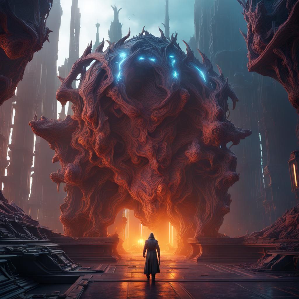 Plasma Warlock in a Synthetic Scifi Fantasy