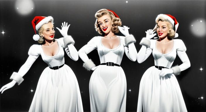 Vintage Hollywood Stars in Santa Suits