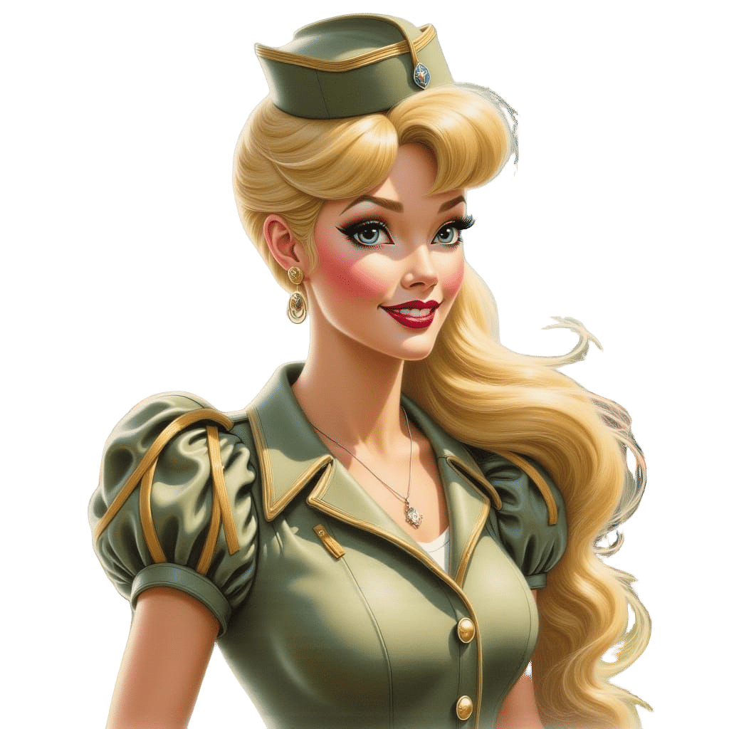 Disney Princess Cinderella in US Army Uniform